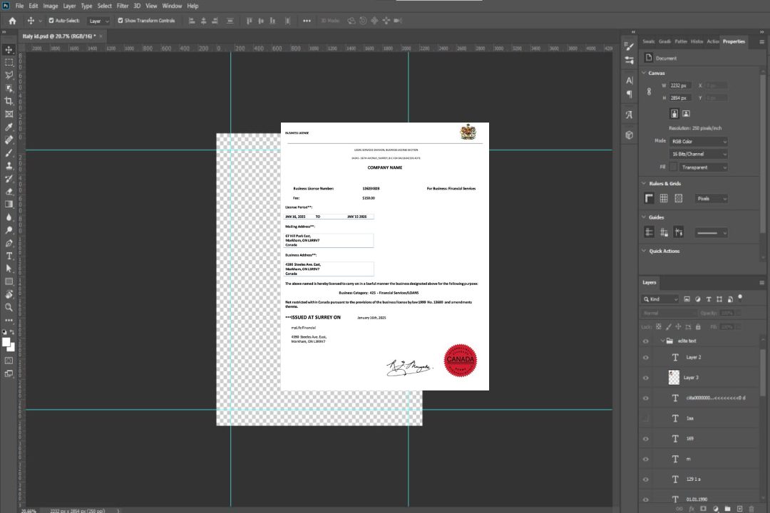 Modèle Word et PDF de licence commerciale au Canada template